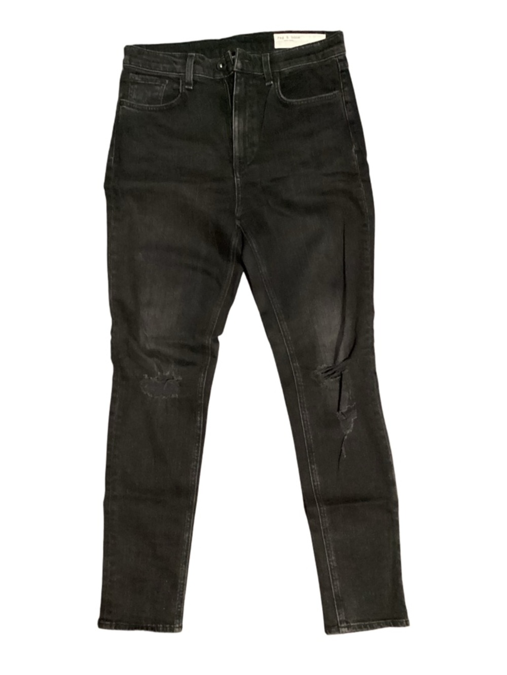 Rag & Bone Woman’s Black Distressed Slim Jeans